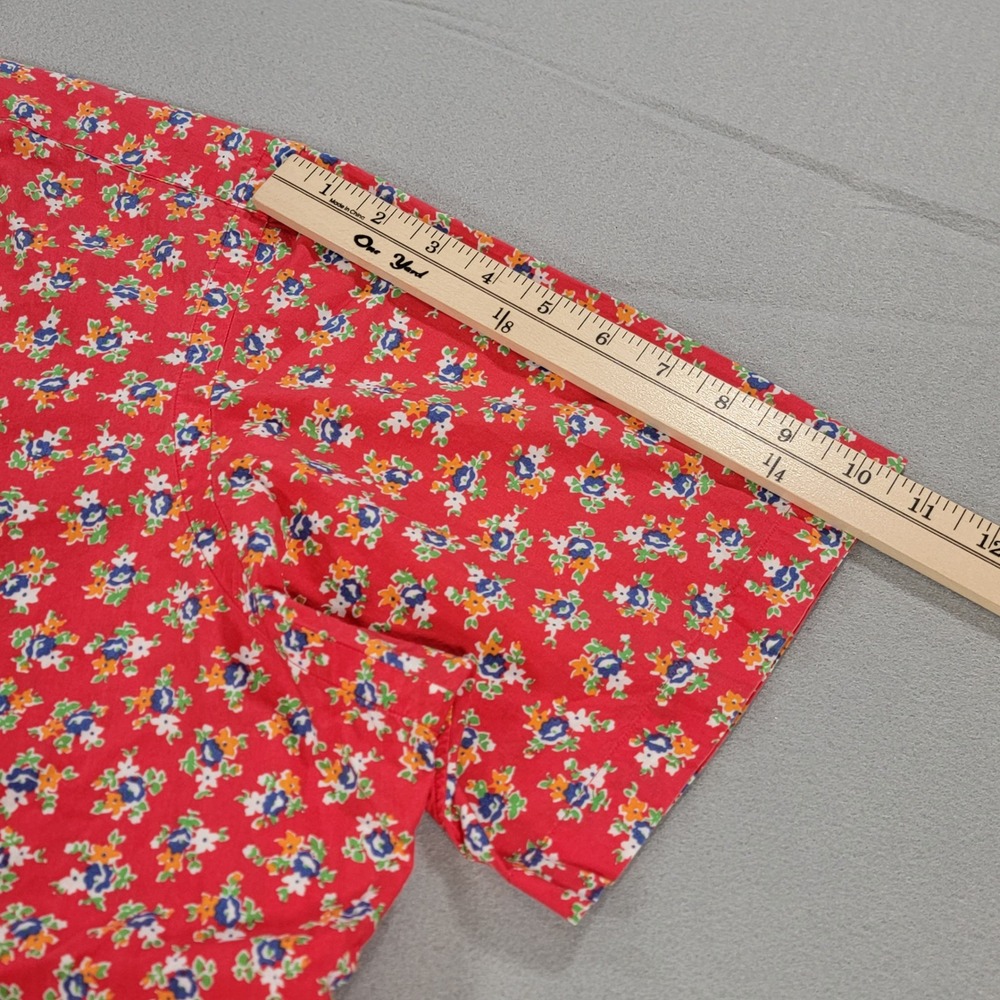 Ralph Lauren Classic Fit Floral Button Down Shirt Coastal Preppy Men's XL Red - Picture 6 of 7
